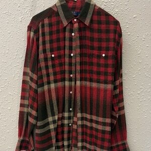 Polo by Ralph Lauren Women’s Red and Green Plaid Shirt